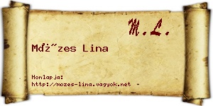 Mózes Lina névjegykártya